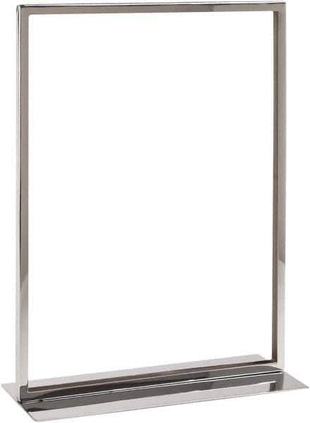 ECONOCO - 11 Inch Wide x 14 Inch High Sign Compatibility, Steel Square Frame Sign Holder - Chrome, 14 Inch Holder Height, Holds 1 Sign - Industrial Tool & Supply