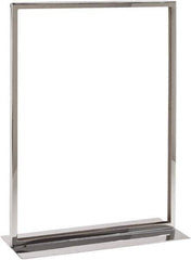 ECONOCO - 11 Inch Wide x 14 Inch High Sign Compatibility, Steel Square Frame Sign Holder - Chrome, 14 Inch Holder Height, Holds 1 Sign - Industrial Tool & Supply