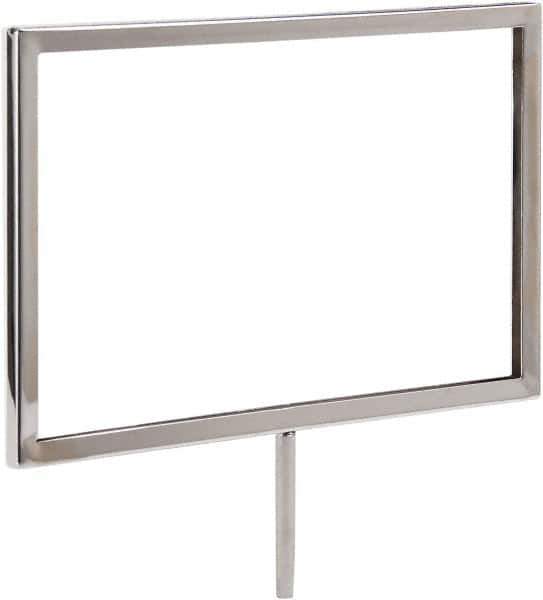 ECONOCO - 11 Inch Wide x 7 Inch High Sign Compatibility, Steel Square Frame Sign Holder - Chrome, 7 Inch Holder Height, Holds 1 Sign - Industrial Tool & Supply