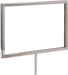 ECONOCO - 11 Inch Wide x 7 Inch High Sign Compatibility, Steel Square Frame Sign Holder - Chrome, 7 Inch Holder Height, Holds 1 Sign - Industrial Tool & Supply