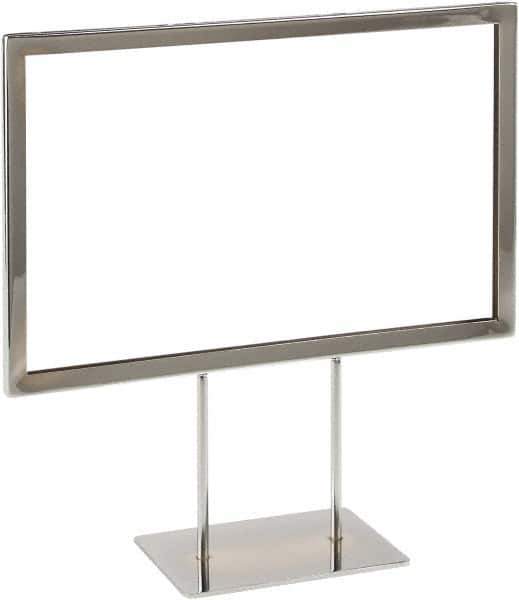 ECONOCO - 11 Inch Wide x 7 Inch High Sign Compatibility, Steel Square Frame Sign Holder - Chrome, 7 Inch Holder Height, Holds 1 Sign - Industrial Tool & Supply