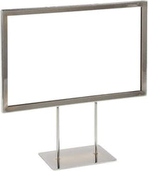 ECONOCO - 11 Inch Wide x 7 Inch High Sign Compatibility, Steel Square Frame Sign Holder - Chrome, 7 Inch Holder Height, Holds 1 Sign - Industrial Tool & Supply