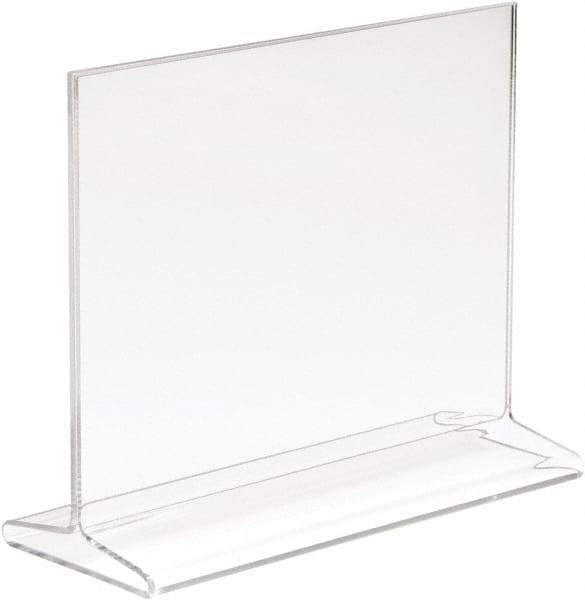 ECONOCO - 7 Inch Wide x 5-1/2 Inch High Sign Compatibility, Acrylic Round Frame Counter Top Sign Holder - Clear, 5-1/2 Inch Holder Height, Holds 1 Sign - Industrial Tool & Supply