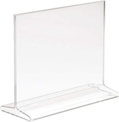 ECONOCO - 7 Inch Wide x 5-1/2 Inch High Sign Compatibility, Acrylic Round Frame Counter Top Sign Holder - Clear, 5-1/2 Inch Holder Height, Holds 1 Sign - Industrial Tool & Supply
