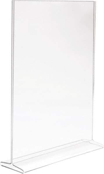 ECONOCO - 11 Inch Wide x 14 Inch High Sign Compatibility, Acrylic Round Frame Counter Top Sign Holder - Clear, 14 Inch Holder Height, Holds 1 Sign - Industrial Tool & Supply