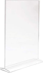 ECONOCO - 11 Inch Wide x 14 Inch High Sign Compatibility, Acrylic Round Frame Counter Top Sign Holder - Clear, 14 Inch Holder Height, Holds 1 Sign - Industrial Tool & Supply