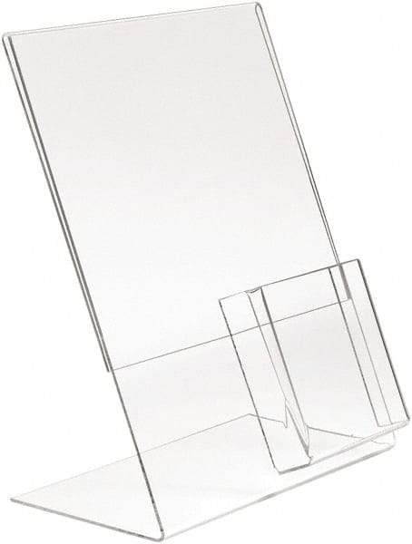 ECONOCO - 8-1/2 Inch Wide x 11 Inch High Sign Compatibility, Acrylic Round Frame Counter Top Sign Holder - Clear, 11 Inch Holder Height, Holds 1 Sign - Industrial Tool & Supply