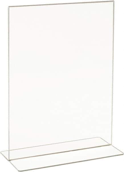 ECONOCO - 8-1/2 Inch Wide x 11 Inch High Sign Compatibility, Acrylic Round Frame Counter Top Sign Holder - Clear, 11 Inch Holder Height, Holds 1 Sign - Industrial Tool & Supply
