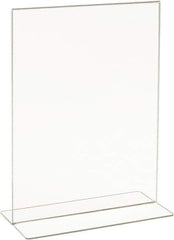 ECONOCO - 8-1/2 Inch Wide x 11 Inch High Sign Compatibility, Acrylic Round Frame Counter Top Sign Holder - Clear, 11 Inch Holder Height, Holds 1 Sign - Industrial Tool & Supply