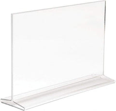 ECONOCO - 11 Inch Wide x 7 Inch High Sign Compatibility, Acrylic Round Frame Counter Top Sign Holder - Clear, 7 Inch Holder Height, Holds 1 Sign - Industrial Tool & Supply