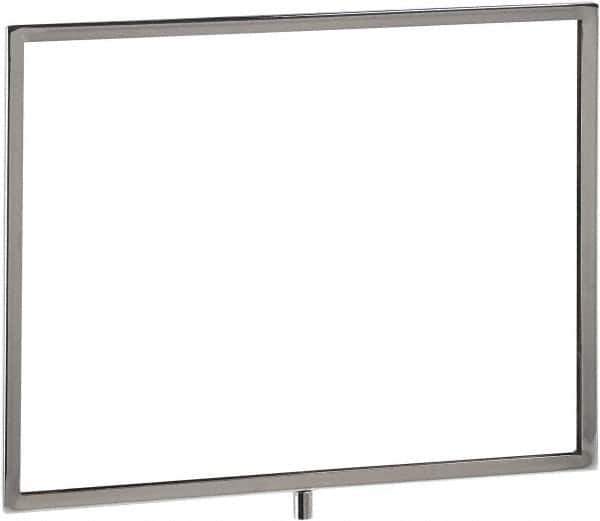 ECONOCO - 14 Inch Wide x 11 Inch High Sign Compatibility, Steel Square Frame Sign Holder - Chrome, 11 Inch Holder Height, Holds 1 Sign - Industrial Tool & Supply