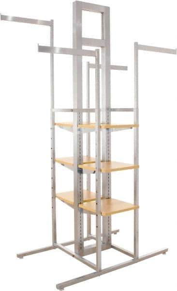 ECONOCO - 8 Shelf, 4-Way Display Rack - 24" Wide x 72" High x 44" Deep - Industrial Tool & Supply