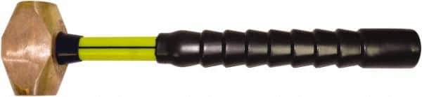 NUPLA - 6 Lb Head, 17-3/4" Long Sledge Hammer - Brass Head, 2" Face Diam, 4" Long Head, Fiberglass Handle - Industrial Tool & Supply