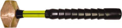 NUPLA - 6 Lb Head, 17-3/4" Long Sledge Hammer - Brass Head, 2" Face Diam, 4" Long Head, Fiberglass Handle - Industrial Tool & Supply