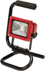 Ability One - LED Bulb, Jobsite Flashlight - Black, Red Aluminum Body, Integrated Batteries - Industrial Tool & Supply