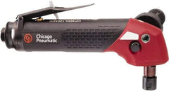 Chicago Pneumatic - 1/4" Collet, Angle Handle, Straight Air Die Grinder - 12,000 RPM, Rear Exhaust, 6 CFM, 2.3 hp, 90 psi, 3/8" Inlet - Industrial Tool & Supply