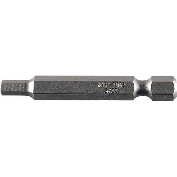 Wiha - 3mm Hex Power Bit - 1/4" Drive, 50mm OAL - Industrial Tool & Supply