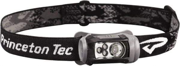 Princeton Tec - White LED Bulb, 150 Lumens, Hands-free Flashlight - Black Plastic Body, 3 AAA Alkaline Batteries Included - Industrial Tool & Supply