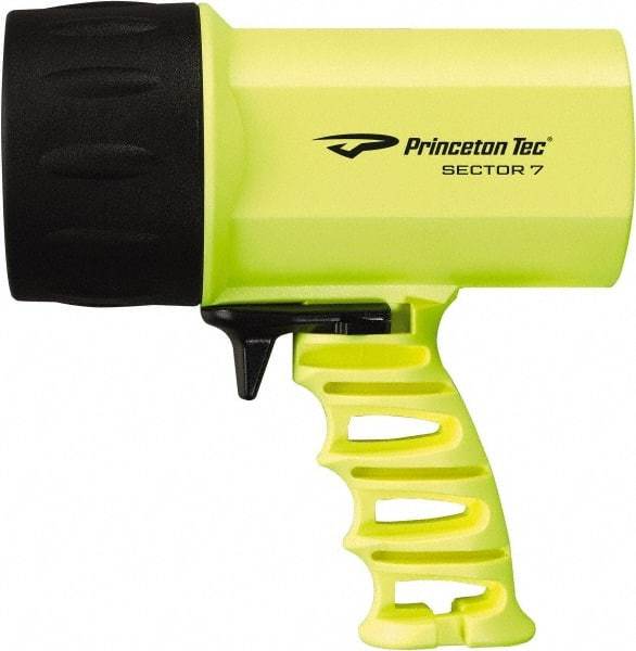 Princeton Tec - White LED Bulb, 700 Lumens, Spotlight/Lantern Flashlight - Neon Yellow Plastic Body, 8 C Alkaline Batteries Included - Industrial Tool & Supply