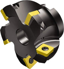 Sandvik Coromant - 8 Inserts, 136mm Cut Diam, 40mm Arbor Diam, 2mm Max Depth of Cut, Indexable Square-Shoulder Face Mill - 10° Lead Angle, 63mm High, R210-140512M Insert Compatibility, Through Coolant, Series CoroMill 210 - Industrial Tool & Supply