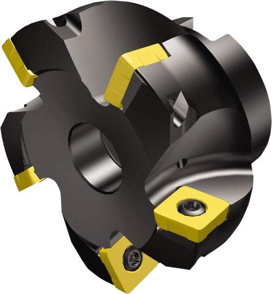 Sandvik Coromant - 5 Inserts, 1.9252" Cutter Diam, 0.0472" Max Depth of Cut, Indexable High-Feed Face Mill - 0.8661" Arbor Hole Diam, 0.4094" Keyway Width, R210..Qxx Toolholder, R210-090412M- Inserts, Series CoroMill 210 - Industrial Tool & Supply