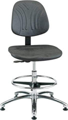 Bevco - 20-1/2 to 30-1/2" High Adjustable Chair - 27" Wide x 27" Deep, Polyurethane Seat, Black - Industrial Tool & Supply
