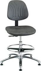 Bevco - 20-1/2 to 30-1/2" High Adjustable Chair - 27" Wide x 27" Deep, Polyurethane Seat, Black - Industrial Tool & Supply