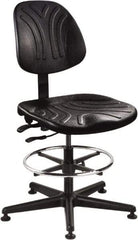 Bevco - 21 to 31" High Adjustable Chair - 27" Wide x 27" Deep, Polyurethane Seat, Black - Industrial Tool & Supply