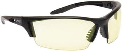 Uvex - Amber Lenses, Frameless Safety Glasses - Scratch Resistant, Adjustable Temples, Size Universal, Wrap Around - Industrial Tool & Supply