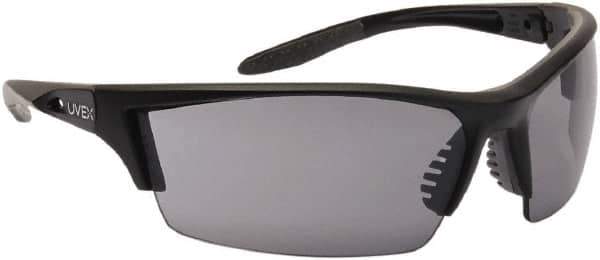 Uvex - Gray Lenses, Frameless Safety Glasses - Scratch Resistant, Adjustable Temples, Size Universal, Wrap Around - Industrial Tool & Supply