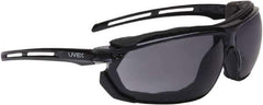 Uvex - Size Universal, Gray Anti-Fog Lens, Hybrid Safety Glasses/Goggles - Indirect Vent, Black Polycarbonate Frame - Industrial Tool & Supply
