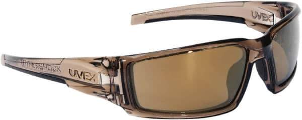Uvex - Gold Mirror Lenses, Framed Safety Glasses - Scratch Resistant, Size Universal, Wrap Around - Industrial Tool & Supply