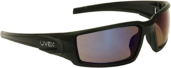Uvex - Blue Mirror Lenses, Framed Safety Glasses - Scratch Resistant, Size Universal, Wrap Around - Industrial Tool & Supply