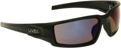 Uvex - Blue Mirror Lenses, Framed Safety Glasses - Scratch Resistant, Size Universal, Wrap Around - Industrial Tool & Supply