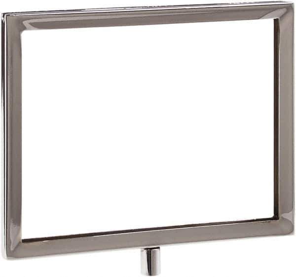 ECONOCO - 7 Inch Wide x 5-1/2 Inch High Sign Compatibility, Steel Square Frame Sign Holder - Chrome, 5-1/2 Inch Holder Height, Holds 1 Sign - Industrial Tool & Supply