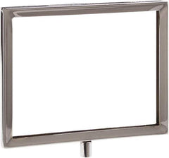 ECONOCO - 7 Inch Wide x 5-1/2 Inch High Sign Compatibility, Steel Square Frame Sign Holder - Chrome, 5-1/2 Inch Holder Height, Holds 1 Sign - Industrial Tool & Supply