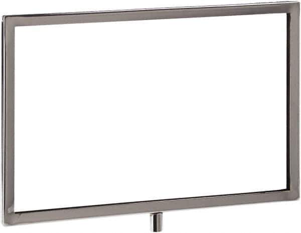 ECONOCO - 11 Inch Wide x 7 Inch High Sign Compatibility, Steel Square Frame Sign Holder - Chrome, 7 Inch Holder Height, Holds 1 Sign - Industrial Tool & Supply