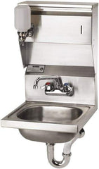 Krowne - 10" Long x 14" Wide Inside, 1 Compartment, Grade 304 Stainless Steel Hand Sink with Soap & Towel - 20 Gauge, 24" Long x 16" Wide x 15" High Outside, 6" Deep - Industrial Tool & Supply