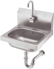 Krowne - 10" Long x 14" Wide Inside, 1 Compartment, Grade 304 Stainless Steel Hand Sink with Electronic Faucet - 20 Gauge, 15" Long x 16" Wide x 14" High Outside, 6" Deep - Industrial Tool & Supply