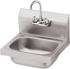 Krowne - 14" Long x 10" Wide Inside, 1 Compartment, Grade 304 Stainless Steel Hand Sink - 20 Gauge, 15" Long x 16" Wide x 6" High Outside, 6" Deep - Industrial Tool & Supply