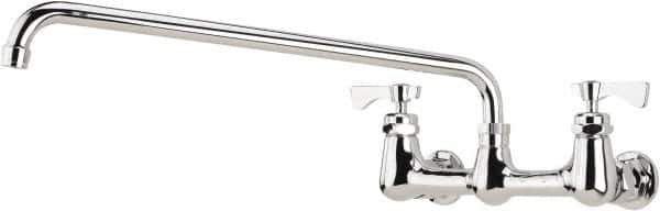Krowne - Wall Mount, Low Arc Service Sink Faucet - Two Handle, Color Coded, Blade Handle, Swing Spout and Nozzle, No Drain - Industrial Tool & Supply
