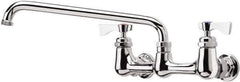 Krowne - Wall Mount, Low Arc Service Sink Faucet - Two Handle, Color Coded, Blade Handle, Swing Spout and Nozzle, No Drain - Industrial Tool & Supply