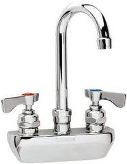 Krowne - Wall Mount, High Arc Service Sink Faucet - Two Handle, Color Coded, Blade Handle, Gooseneck Spout and Nozzle, No Drain - Industrial Tool & Supply