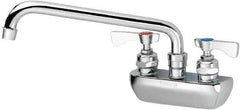 Krowne - Wall Mount, Low Arc Service Sink Faucet - Two Handle, Color Coded, Blade Handle, Swing Spout and Nozzle, No Drain - Industrial Tool & Supply