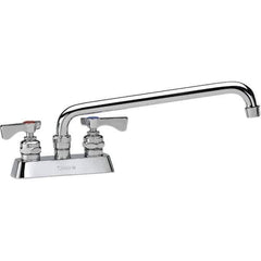 Krowne - Deck Mount, Low Arc Deck Mount Faucet - Two Handle, Color Coded, Blade Handle, Swing Spout and Nozzle, No Drain - Industrial Tool & Supply