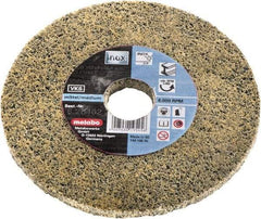 Metabo - 5" Diam, 3/8" Face Width, 7/8" Center Hole, Medium Grade, Fleece Deburring Wheel - Unitized, Hard Density 3 Grade, 10,000 RPM - Industrial Tool & Supply