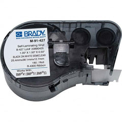 Brady - 1/2" x 1" Black Vinyl Cartridge - Industrial Tool & Supply