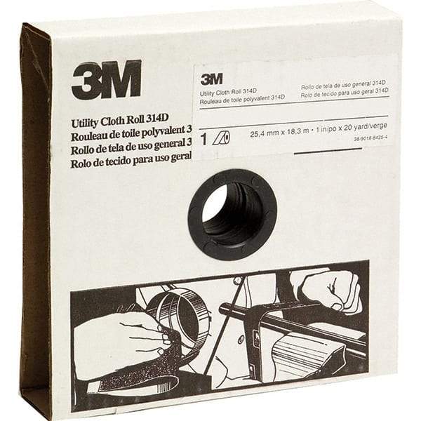 3M - 1" x 20 Yd 120 Grit Aluminum Oxide Shop Roll - Fine Grade - Industrial Tool & Supply