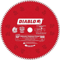 Freud - 12" Diam, 1" Arbor Hole Diam, 100 Tooth Wet & Dry Cut Saw Blade - Carbide-Tipped, Fine Finishing Action, Standard Round Arbor - Industrial Tool & Supply