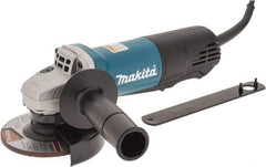 Makita - 4-1/2" Wheel Diam, 10,000 RPM, Corded Angle & Disc Grinder - 5/8-11 Spindle, 120 Volts, 7.5 Amps, Side Exhaust - Industrial Tool & Supply